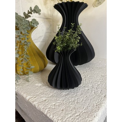 Vase décoratif moderne noir - Élégance et design contemporain