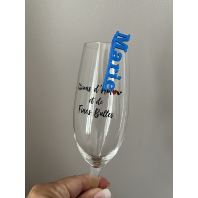 Prénom marque verre / Marque place personnalisé
