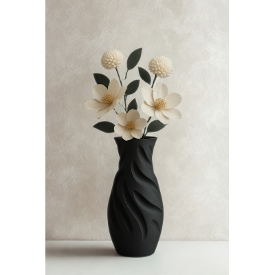 Vase décoratif  – Design organique moderne | Déco minimaliste noir