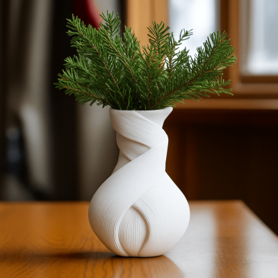 Vase décoratif  – Design torsadé moderne | Déco minimaliste blanc