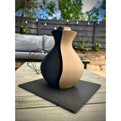 Vase Dimaro - Duo Noir & Sable | Design Sculptural et Contemporain
