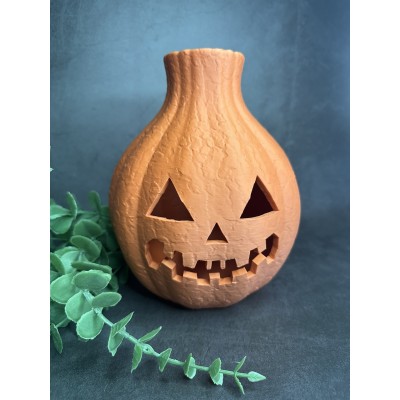 Photophore Citrouille Halloween avec Bougie LED Incluse – Déco Table, Lanterne Lumineuse, Ambiance Automne Fête Halloween