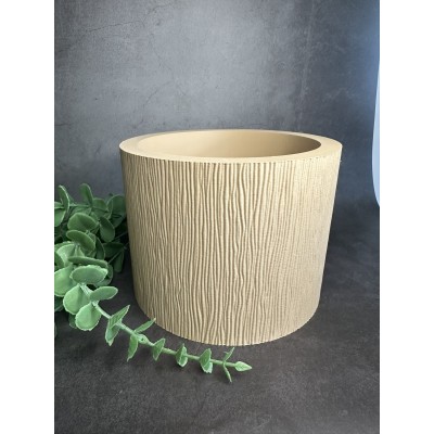 Cache-pot vert olive et beige avec trou de drainage – Design naturel et moderne