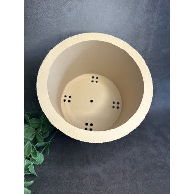 Cache-pot vert olive et beige avec trou de drainage – Design naturel et moderne