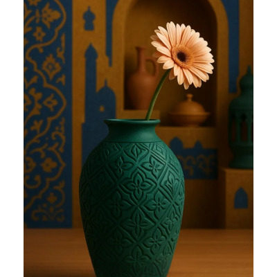 Vase décoratif vert olive style Casablanca – Déco orientale chic, céramique moderne pour maison et salon Vase décoratif vert olive style Casablanca – Déco orientale chic, céramique moderne pour maison et salon