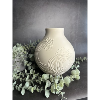 Vase vague inspiré d'Hokusai