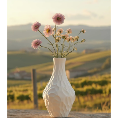 Vase design blanc Toscana – Vase moderne minimaliste – Déco chic et sculpturale pour salon ou bureau