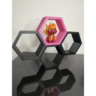 Etagère nid d'abeille pour figurine